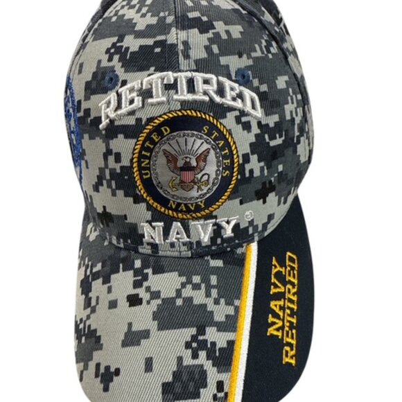 USA Retired Navy Baseball Style Embroidered Hat Blue Ball Cap Vet Us Veteran - Picture 1 of 9